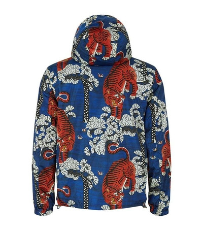 Shop Gucci Tiger Print Hooded Jacket
