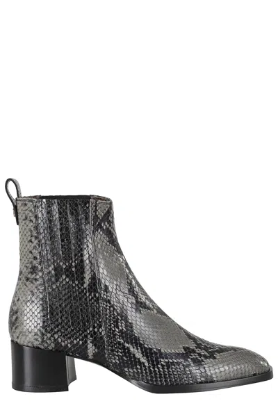 Roberto Festa Stylish Python Leather Ankle Boots In Gray