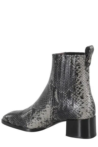 Roberto Festa Stylish Python Leather Ankle Boots In Gray