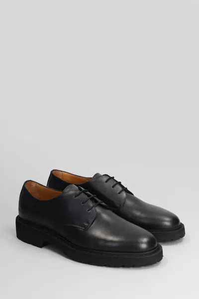 Common Projects Derby Lace Up Shoes In Black Leather In Black