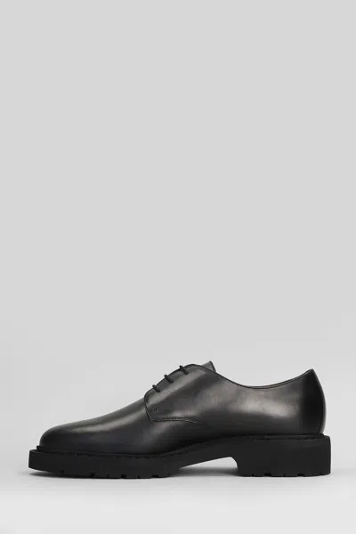 Common Projects Derby Lace Up Shoes In Black Leather In Black