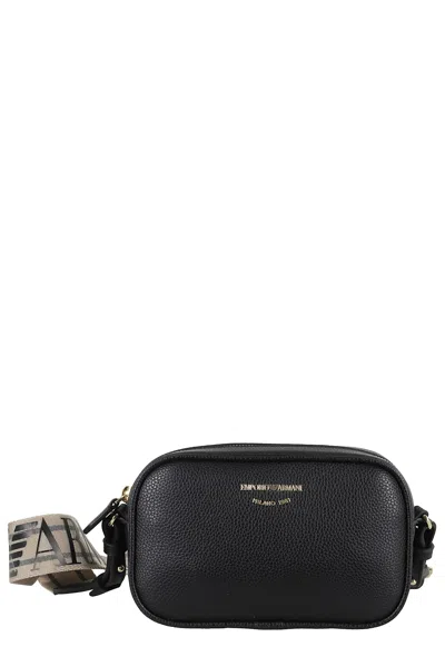 Emporio Armani Logo-stamp Crossbody Bag In Black