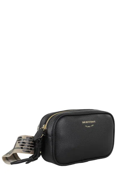 Emporio Armani Logo-stamp Crossbody Bag In Black