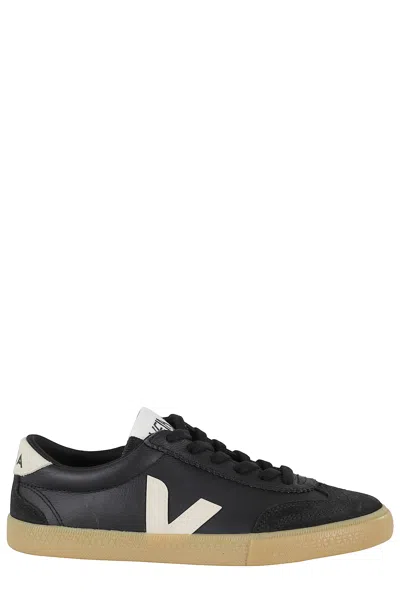 Veja Volley O.t Sneakers In Black Suede And Leather In Black