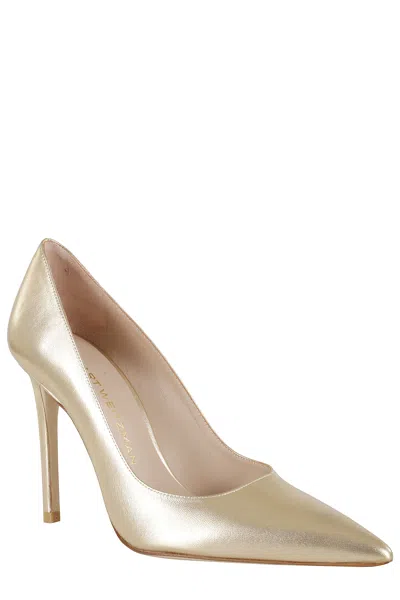 Stuart Weitzman Pointed High Heels In Gold