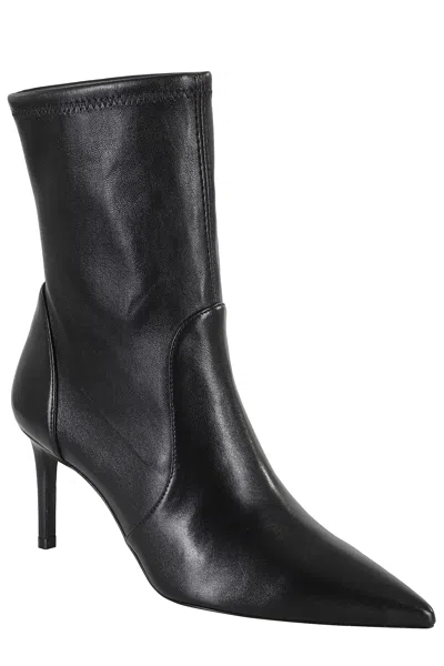 Stuart Weitzman Black Leather Stuart Power Ankle Boots