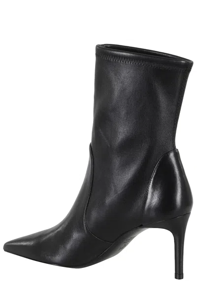 Stuart Weitzman Black Leather Stuart Power Ankle Boots