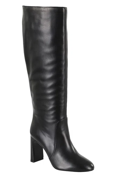 Stuart Weitzman Babette Leather Tube Boot In Black