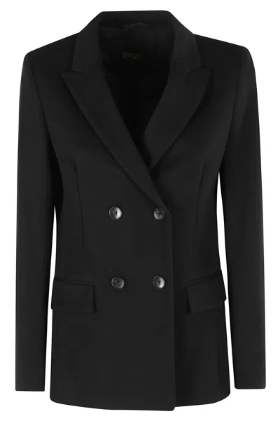 Seventy Double-breasted Tailored Jacket With Classic Lapel In Black