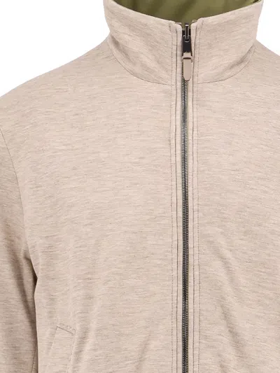 Hugo Boss Reversible Jacket With Elastic Cuffs And Collar In Green