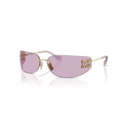 Miu Miu 0mu A51s Aube A51s Zvn90o Oro Pallido Sunglasses In Pink