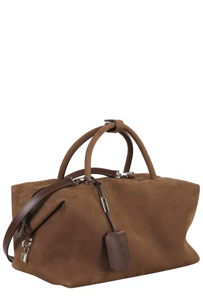 Max Mara Maxmara Women Holdalllsuede - Large Nubuck Leather Satchel In Brown