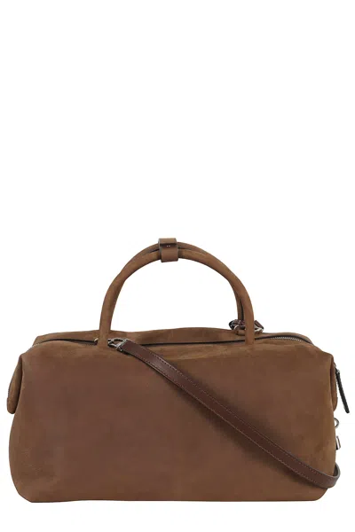 Max Mara Maxmara Women Holdalllsuede - Large Nubuck Leather Satchel In Brown