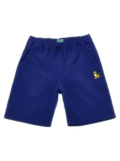 Kenzo Embroidered Bermuda Shorts In Gold