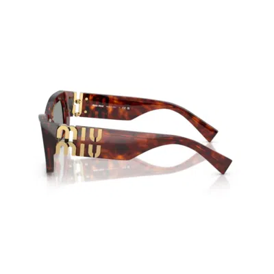Miu Miu Cat-eye Sunglasses With Glossy Finish And Distinctive Detailing In Brown