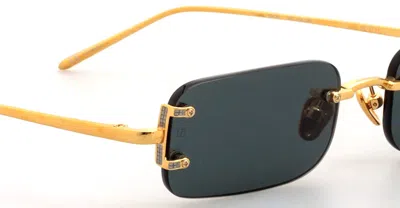 Linda Farrow Talor Rectangular Frame Sunglasses In Gold