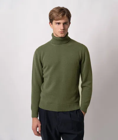 Larusmiani Turtleneck Sweater Diablerets Sweater In Green