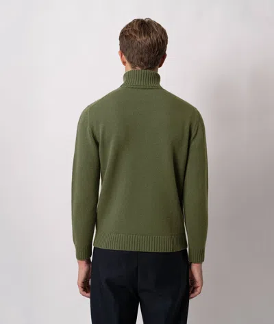 Larusmiani Turtleneck Sweater Diablerets Sweater In Green