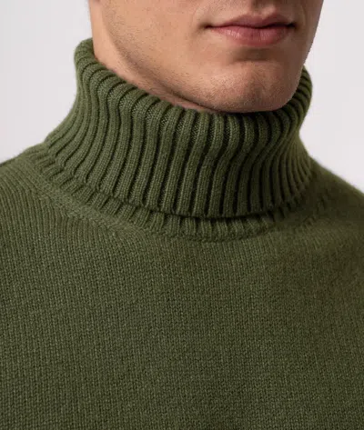 Larusmiani Turtleneck Sweater Diablerets Sweater In Green
