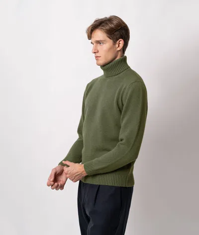 Larusmiani Turtleneck Sweater Diablerets Sweater In Green