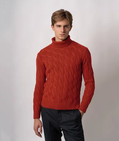 Larusmiani Turtleneck Sweater Col Du Pillon Sweater In Red