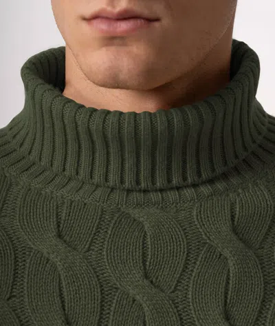 Larusmiani Turtleneck Sweater Col Du Pillon Sweater In Green