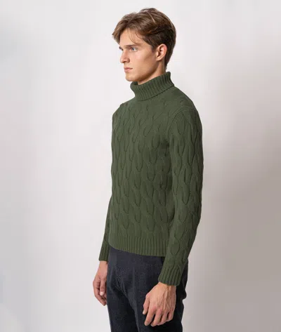 Larusmiani Turtleneck Sweater Col Du Pillon Sweater In Green