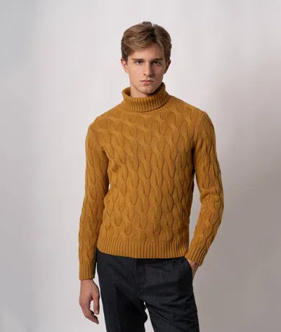 Larusmiani Turtleneck Sweater Col Du Pillon Sweater In Yellow
