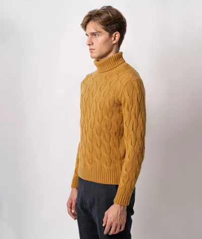Larusmiani Turtleneck Sweater Col Du Pillon Sweater In Yellow
