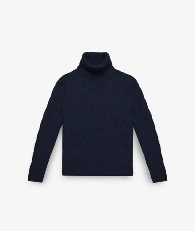 Larusmiani Turtleneck Sweater Col Du Pillon Sweater In Blue