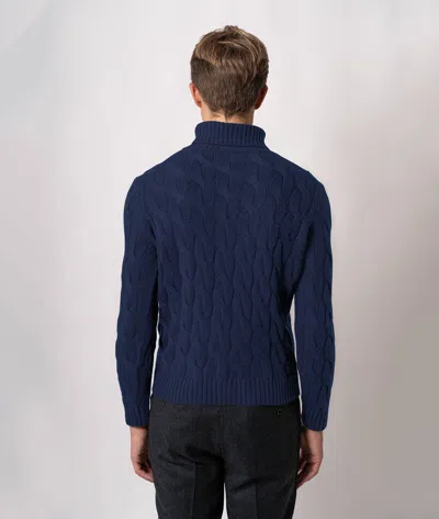Larusmiani Turtleneck Sweater Col Du Pillon Sweater In Blue