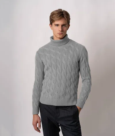 Larusmiani Turtleneck Sweater Col Du Pillon Sweater In Gray