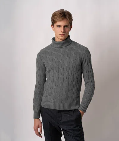 Larusmiani Turtleneck Sweater Col Du Pillon Sweater In Gray