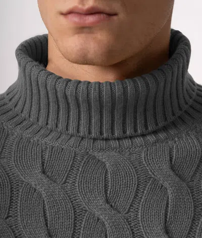 Larusmiani Turtleneck Sweater Col Du Pillon Sweater In Gray