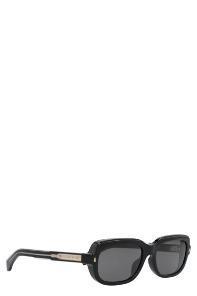 Moncler Suntrap Rectangular Frame Sunglasses In Black