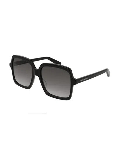 Saint Laurent Grey Gradient Square Ladies Sunglasses Sl 174 001 56 In Black