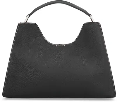 Gianni Chiarini Aurora Leather Top-handle Tote Bag In Black