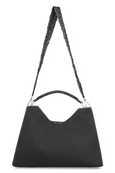 Gianni Chiarini Aurora Leather Top-handle Tote Bag In Black