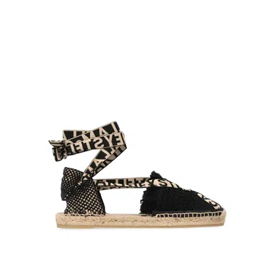 Stella Mccartney Gaia Canvas Espadrilles In Black
