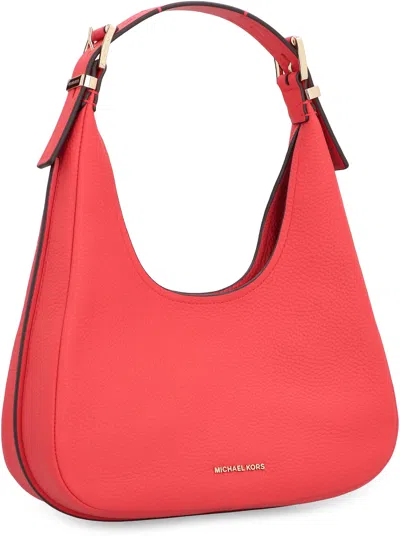 Michael Kors Logo Patch Shoulder Bag In Red