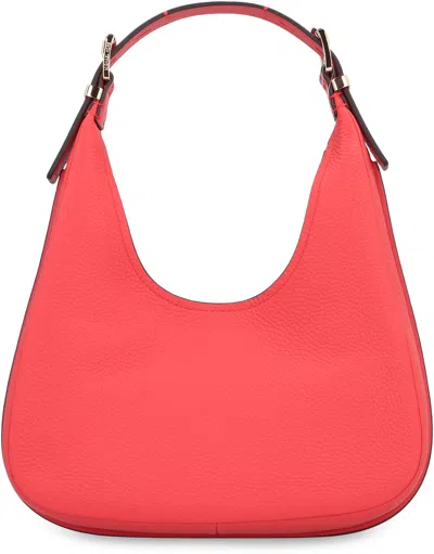 Michael Kors Logo Patch Shoulder Bag In Red