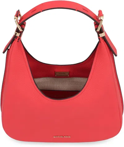 Michael Kors Logo Patch Shoulder Bag In Red