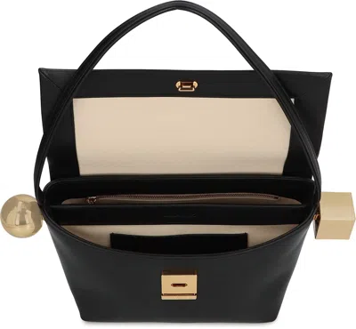 Jacquemus Le Rond Carre Leather Shoulder Bag In Black