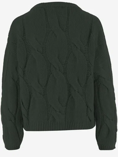 Bruno Manetti Cable-knit Crew-neck Sweater In Green