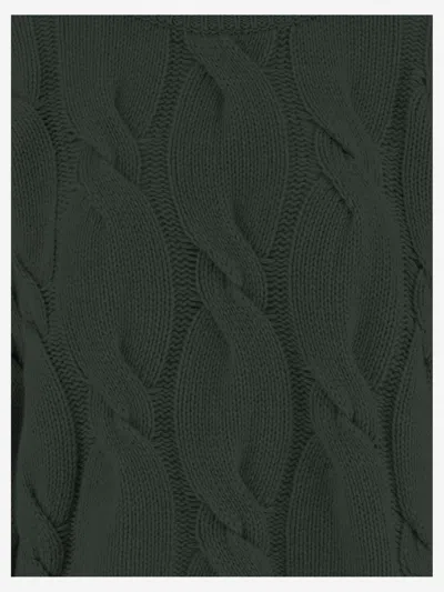 Bruno Manetti Cable-knit Crew-neck Sweater In Green