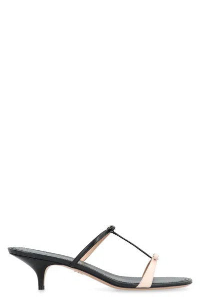 Ferragamo Kitten-heel Sandals With Bow T-strap In Multi