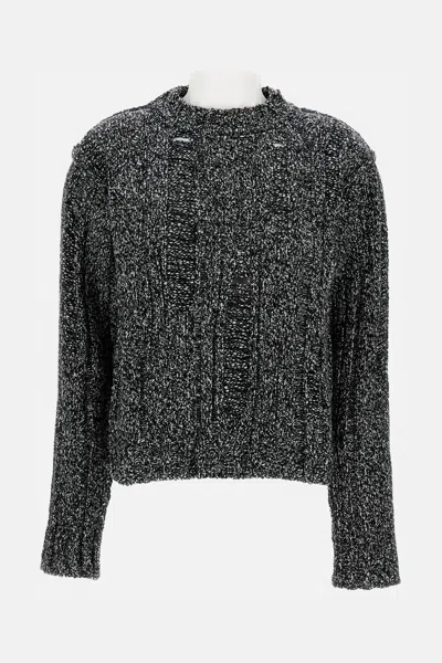 Durazzi Milano Cable-knit Distressed Sweater In Black