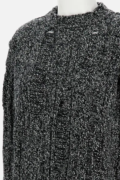 Durazzi Milano Cable-knit Distressed Sweater In Black