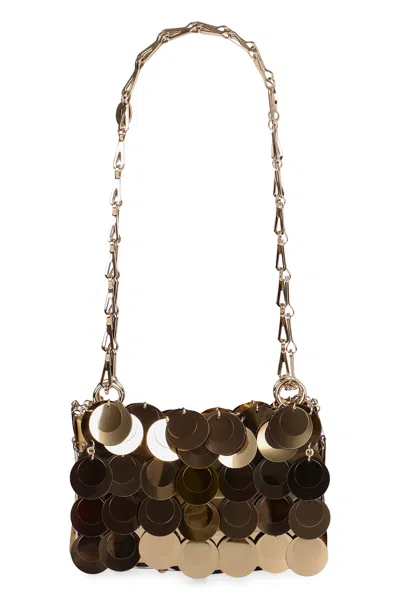 Rabanne Golden Shoulder Bag With Shimmering Metal Discs In Gold