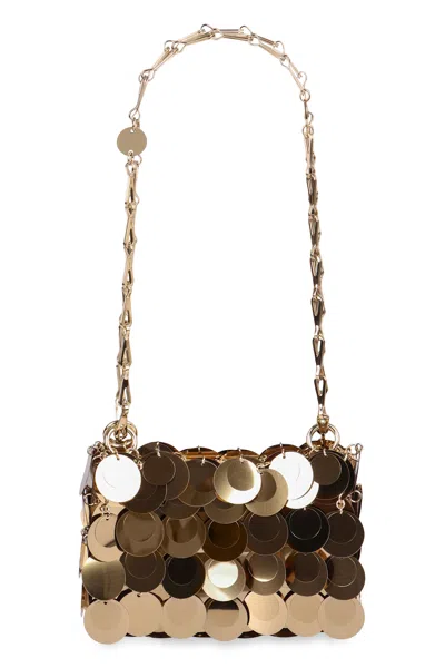 Rabanne Golden Shoulder Bag With Shimmering Metal Discs In Gold